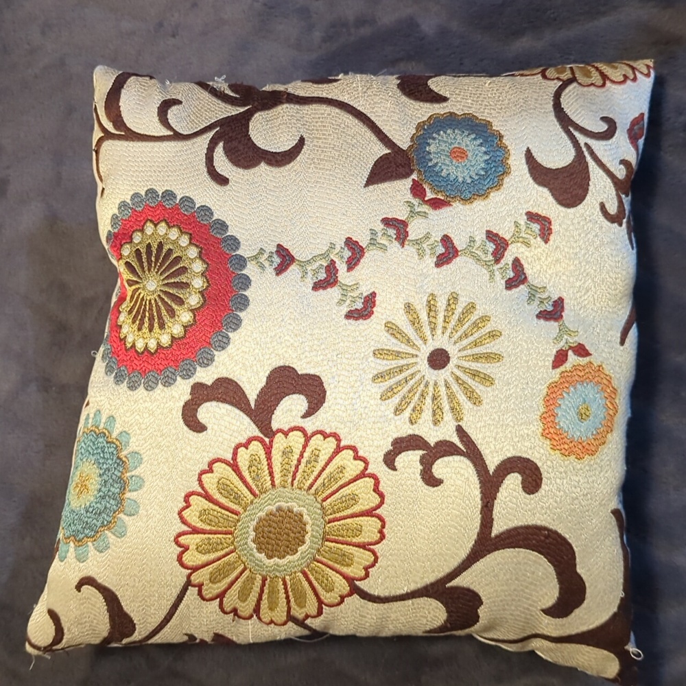 Cream Flower pillows Set of two